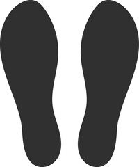 Foot print shoe black and white silhouette step illustration