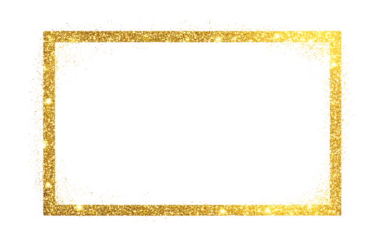 Rectangle Gold Glitter Color Luxury Border Frame Transparent Background