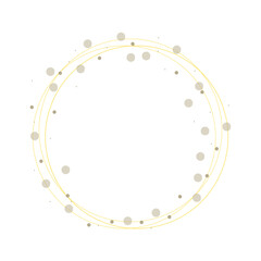 丸形の装飾線フレーム　茶色パーティクル入り　グラフィック素材