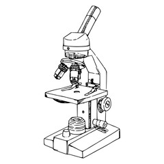 sketch of an optical microscope