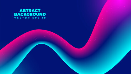 Futuristic Wave Line Abstract Background Vector in Pink and Blue - An elegant vibrant gradient banner. Ideal for sports, tech, music, or digital content and web banner