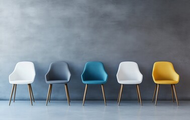 Modern waiting chairs in a row