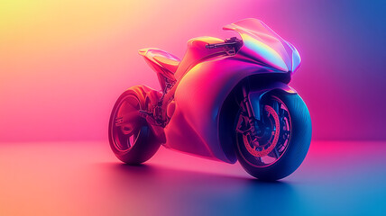 pink motorcycle on black background