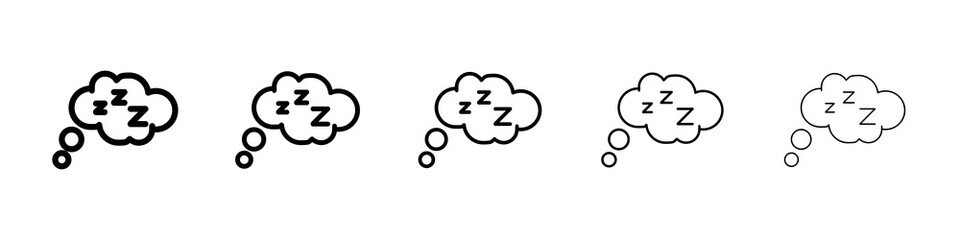 Zzz icon symbol pictogram. stroke designs.