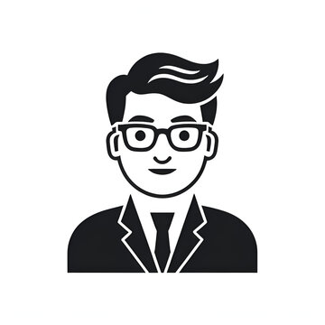 Black solid icon for writer