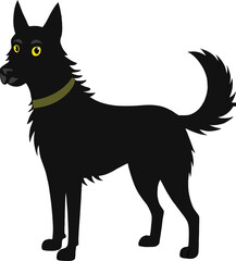 create a black dog with transparent background