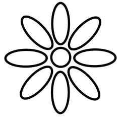 abstract flower vector illustration. Simple outline drawing of a flower.