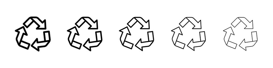 Recycling icon symbol pictogram. stroke designs.