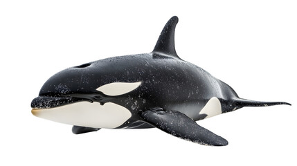 Fototapeta premium Majestic Orca Whale Isolated on White Background for Creative Design Projects