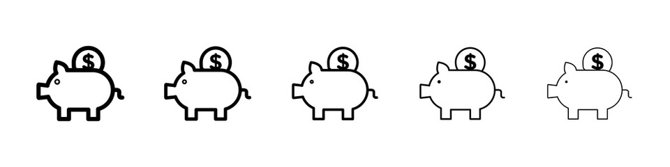 Piggy bank icon symbol pictogram. stroke designs.