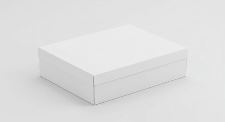 Fototapeta premium A blank white cardboard cube, an isolated empty paper container for merchandise packaging and storage