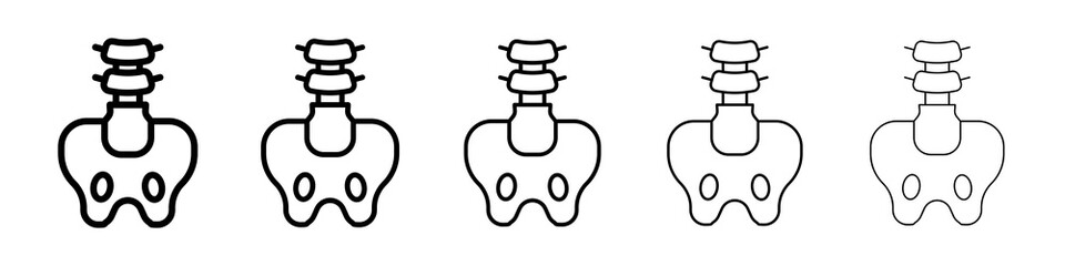 Pelvic area icon symbol pictogram. stroke designs.