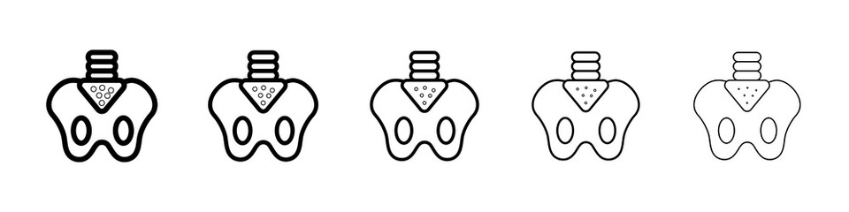 Pelvis icon symbol pictogram. stroke designs.