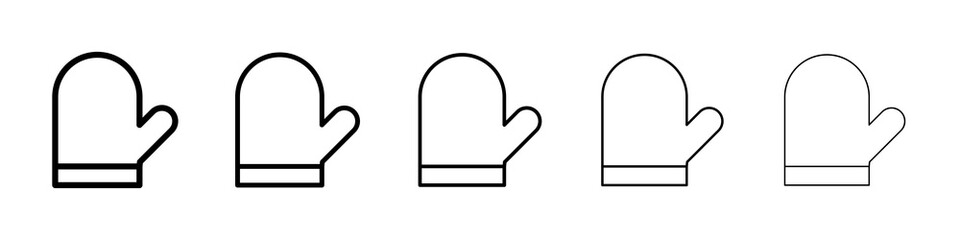 Oven mitt icon symbol pictogram. stroke designs.