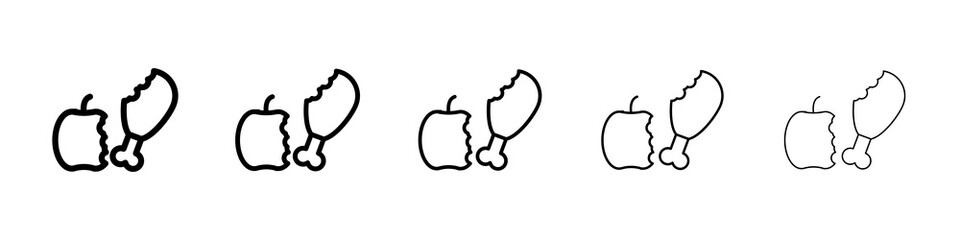 Organic waste icon symbol pictogram. stroke designs.