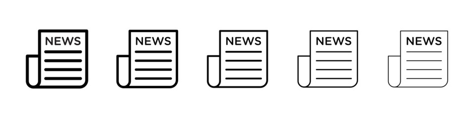 Newspaper icon symbol pictogram. stroke designs.