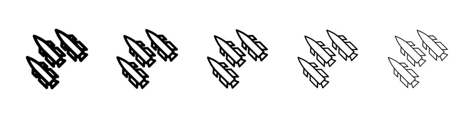 Missile icon symbol pictogram. stroke designs.
