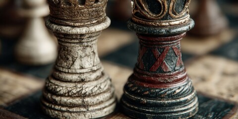 Strategic Chess Contest with Kings Symbolizing Power, Diplomacy, and International Rivalry