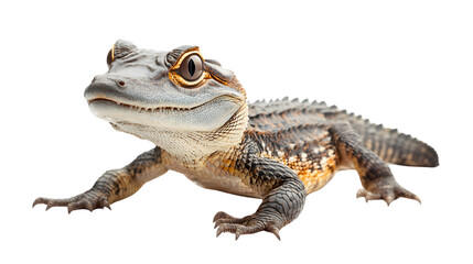 Naklejka premium Majestic Crocodile Isolated on White Background for Professional Projects