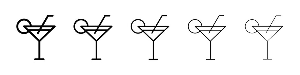 Martini glass icon symbol pictogram. stroke designs.