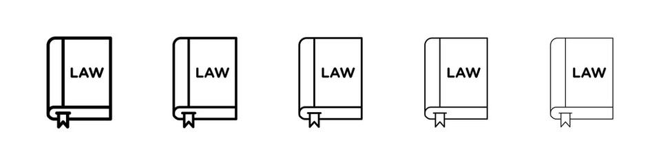 Law book icon symbol pictogram. stroke designs.
