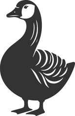 A drawing vector silhouette of a goose bird