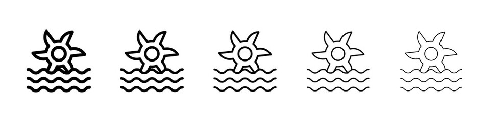 Hydro power icon symbol pictogram. stroke designs.