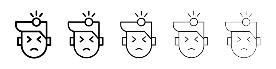 Headache icon symbol pictogram. stroke designs.