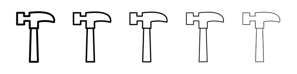 Hammer icon symbol pictogram. stroke designs.