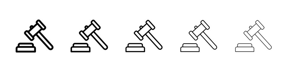 Gavel icon symbol pictogram. stroke designs.