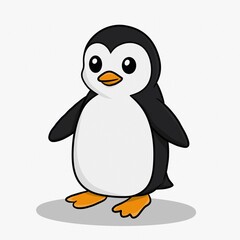 penguin on a white