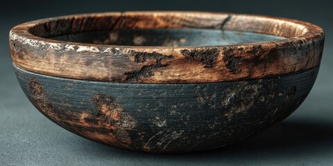 Fototapeta premium Elegant Dark Finish Bowl with Subtle Gradient Tones on Transparent Background