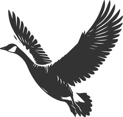 A drawing vector silhouette of a goose bird