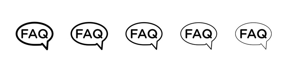 FAQs icon symbol pictogram. stroke designs.