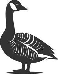 A drawing vector silhouette of a goose bird