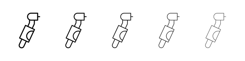 Dental drill icon symbol pictogram. stroke designs.