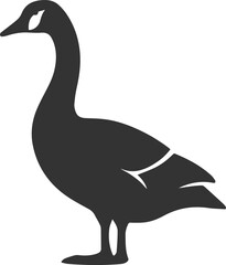 A drawing vector silhouette of a goose bird