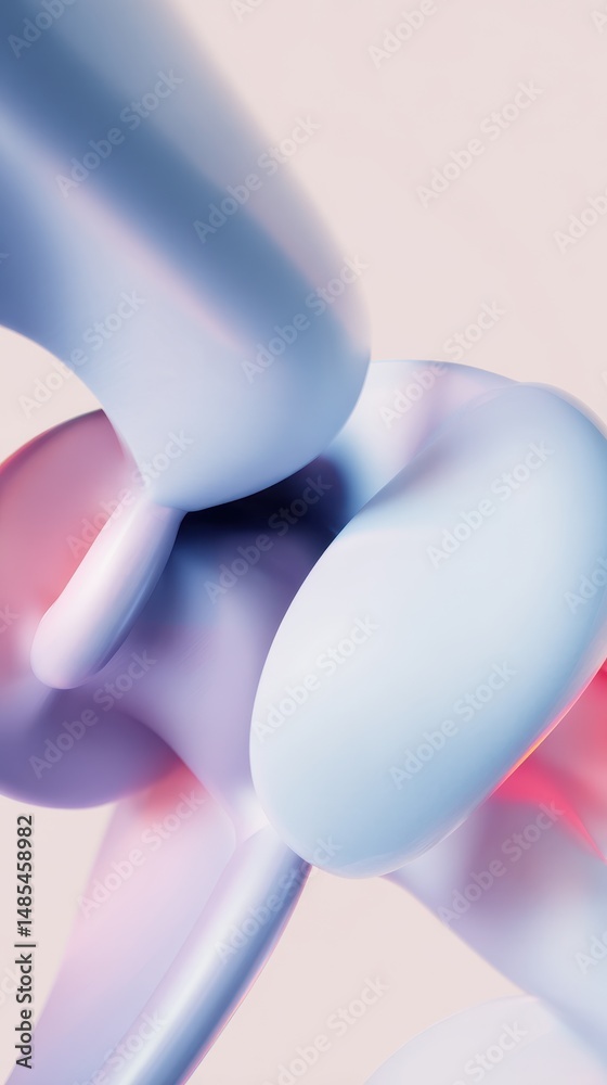 Poster abstract shapes with soft curves and color gradients displaying fluid motion and modern aesthetic fo