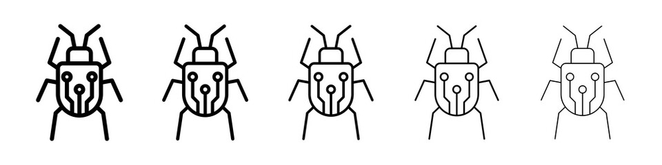 Computer bug icon symbol pictogram. stroke designs.