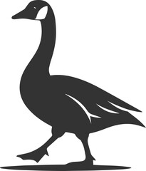 A drawing vector silhouette of a goose bird
