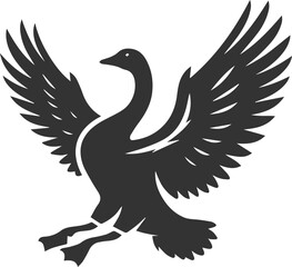 A drawing vector silhouette of a goose bird