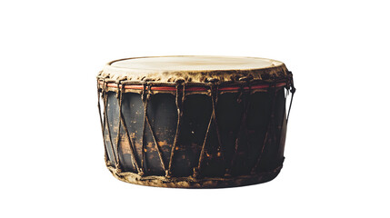 Silhouette of a Ceremonial Drum on White Background for Music and Cultural Designs