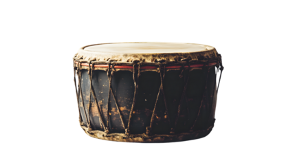 Silhouette of a Ceremonial Drum on White Background for Music and Cultural Designs