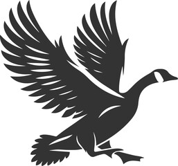 A drawing vector silhouette of a goose bird