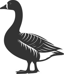 A drawing vector silhouette of a goose bird