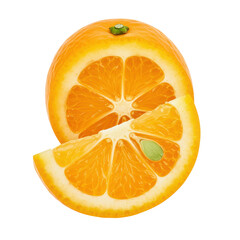 Freshly sliced orange with vibrant colors, showcasing juicy segments and texture