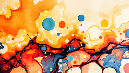 Vibrant acrylic hues swirling in water. Dreamy abstract backdrop., enhance. with white shades