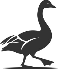 A drawing vector silhouette of a goose bird