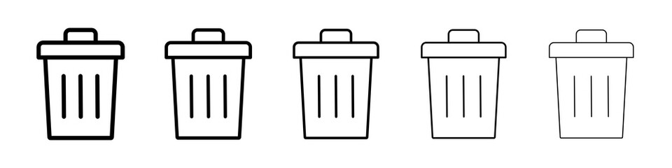Bin icon symbol pictogram. stroke designs.