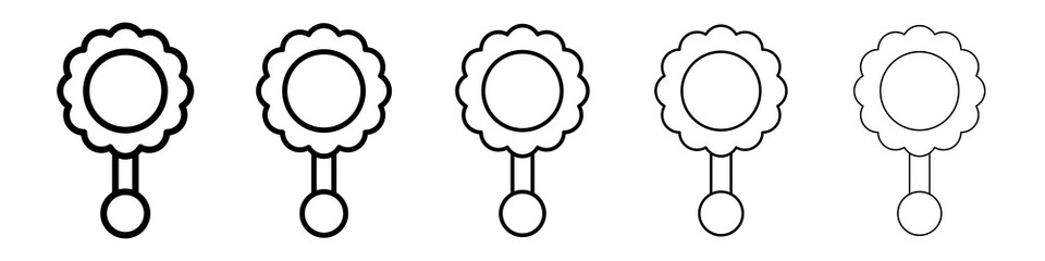 baby rattle icon symbol pictogram. stroke designs.